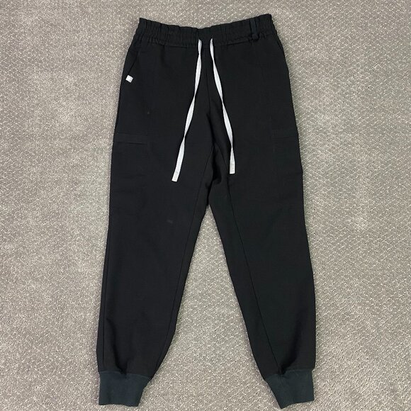 Figs Scrub Pants Joggers Women's Small Petite Black Lesage Technical Collection - Picture 1 of 12